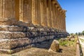 Greek ruins of Concordia Temple in the Valley of Temples near Agrigento in Sicily Royalty Free Stock Photo