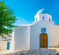 Greek`s orthodox church with blue sky background, Lefkes Royalty Free Stock Photo