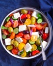 Greek Salad bowl with feta cheese Royalty Free Stock Photo