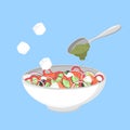 Greek salad in a bowl. Organic healthy food