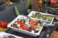 Greek salad on a buffet table