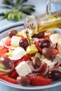 Greek salad with Calamata olives Royalty Free Stock Photo