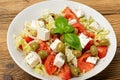 Greek Salad Closeup, Macro Photo of Fresh Garden Salat Royalty Free Stock Photo