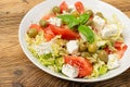 Greek Salad Closeup, Macro Photo of Fresh Garden Salat Royalty Free Stock Photo