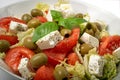 Greek Salad Closeup, Macro Photo of Fresh Garden Salat Royalty Free Stock Photo