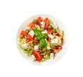 Greek Salad Closeup, Macro Photo of Fresh Garden Salat Royalty Free Stock Photo