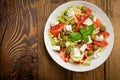 Greek Salad Closeup, Macro Photo of Fresh Garden Salat Royalty Free Stock Photo