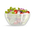 Greek salad in a deep bowl. Salad on a plate. Vector vegetables Royalty Free Stock Photo