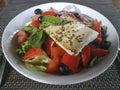 Greek salad in a deep bowl Royalty Free Stock Photo