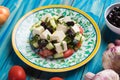 Greek salad with feta cheese