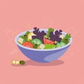 Greek salad flat vector illustration