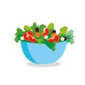 Greek salad. flat vector illustration. Simple food cartoon icon design.