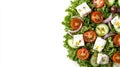 Greek Salad, Fresh Produce, White Background Royalty Free Stock Photo