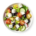 Greek salad with fresh vegetables, feta cheese and black olives Royalty Free Stock Photo