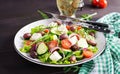 Greek salad with fresh vegetables, feta cheese and kalamata olives. Royalty Free Stock Photo