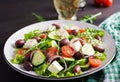 Greek salad with fresh vegetables, feta cheese and kalamata olives. Royalty Free Stock Photo