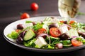 Greek salad with fresh vegetables, feta cheese and kalamata olives. Royalty Free Stock Photo