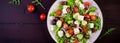 Greek salad with fresh vegetables, feta cheese and kalamata olives. Royalty Free Stock Photo