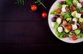 Greek salad with fresh vegetables, feta cheese and kalamata olives. Royalty Free Stock Photo