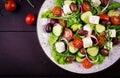 Greek salad with fresh vegetables, feta cheese and kalamata olives. Royalty Free Stock Photo