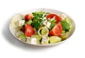 Greek Salad, Horiatiki or Village Salad with Feta Cheese Royalty Free Stock Photo