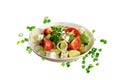 Greek Salad, Horiatiki or Village Salad with Feta Cheese Royalty Free Stock Photo