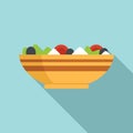 Greek salad icon flat vector. Food bowl Royalty Free Stock Photo