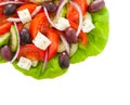 Greek salad isolated on white