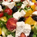 Cool greek salad macro Royalty Free Stock Photo