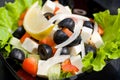 Greek salad, macro Royalty Free Stock Photo