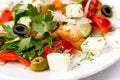 Greek salad, macro Royalty Free Stock Photo