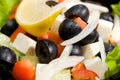 Greek salad, macro Royalty Free Stock Photo
