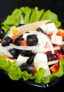 Greek salad, macro Royalty Free Stock Photo