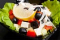 Greek salad, macro Royalty Free Stock Photo
