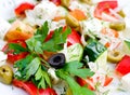 Greek salad, macro Royalty Free Stock Photo