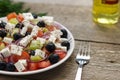 Greek salad on a plate Royalty Free Stock Photo