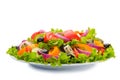 Greek salad in plate isolated Royalty Free Stock Photo