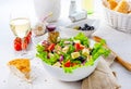 A Greek salad with sheep`s cheese a delicious classic Royalty Free Stock Photo