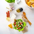 Greek salad with sheep`s cheese a delicious classic Royalty Free Stock Photo