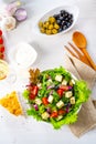 Greek salad with sheep`s cheese a delicious classic Royalty Free Stock Photo