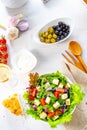 Greek salad with sheep`s cheese a delicious classic Royalty Free Stock Photo