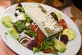 Greek salad in taverna restaurant