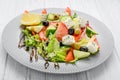 Greek salad with vegetables and spices tasty and healthy food Royalty Free Stock Photo