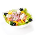 Greek salad on the white background