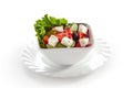 Greek Salad in White Bowl or Horiatiki Salad Royalty Free Stock Photo