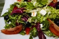 Greek salad on a white plate Royalty Free Stock Photo