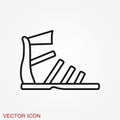 Greek sandal icon. Vector black and white vector icon
