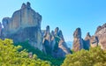 Greek scenery with tall cliffs