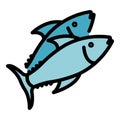 Greek sea fish icon color outline vector Royalty Free Stock Photo