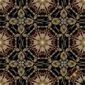 Greek seamless pattern. Floral ornamental shiny background. Repeat vector backdrop. Gold Baroque ornaments with vintage flowers,
